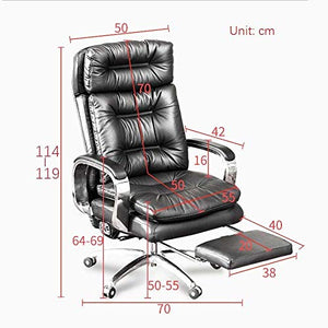 Heavy Duty Office Chair, Reclining Faux Leather Office Computer Chair 7-Point Massage High Back Desk Work Swivel Chair with Footstool, Leather Office Chair, Ergonomic Design(Black)