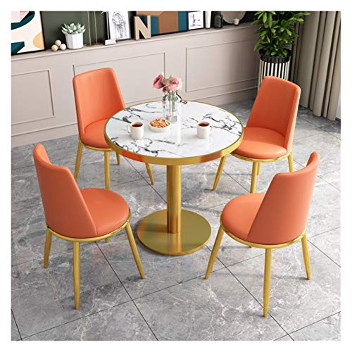ACIYD Office Table and Chair Set - Reception Coffee Table with 4 Chairs and 1 Negotiation Table - Color: B