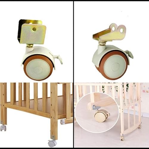 4 Pcs/Lot Solid Wood Crib Universal Wheel Turnover P-Shaped Splint Inserting Rod Screw Rubber Coated