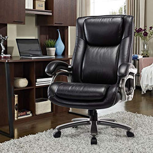 ICOMOCH Big & Tall 400lb Office Chair - High Back Executive Computer Chair, Heavy Duty Metal Base, Adjustable Tilt Angle, Bonded Leather, Ergonomic Design - Black