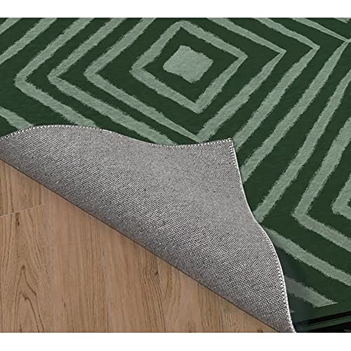 TRP Artisan Foldable Rectangular Office Chair Mat 96" x 120" | Pretty Print Jacquard Weave | Dark Green, Water & Stain Proof