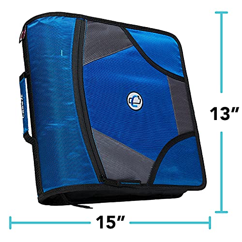 Case it King Sized Zip Tab 4-Inch D-Ring Zipper Binder with 5-Tab File Folder, Purple, Case of 4