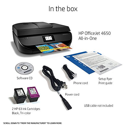 HP OJ4650/F1J03A#B1H/F1J03A#B1H OfficeJet 4650 All-in-One Printer - Recertified(Renewed)