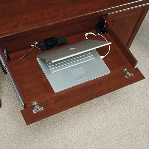 Sauder Heritage Hill Computer Credenza, Classic Cherry finish, L: 59.13" x W: 20.47" x H: 30.16"