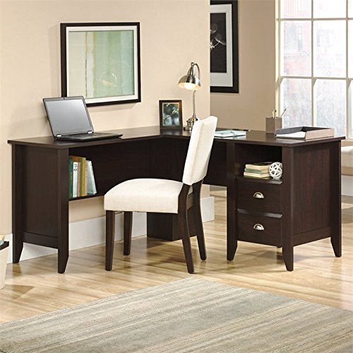 Pemberly Row L Shaped Computer Desk in Jamocha Wood