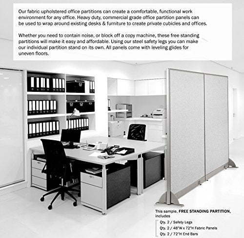 GOF Freestanding Office Partition, Large Fabric Room Divider Panel, 72" W x 72" H