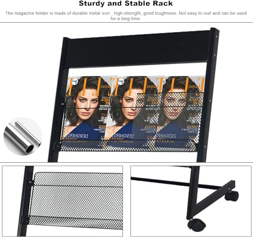 WEBERT Floor-Standing Magazine Rack with Wheels