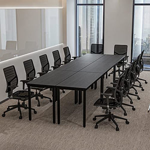 Bonzy Home 12ft Conference Table & Chair Set, Office Desk & Chair Set for Meeting Room - 14 People