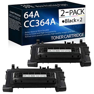 2 Pack Black 64A | CC364A Toner Cartridge Replacement for HP Laserjet P4014 P4015tn P4515n P4015n P4014n P4515tn P4014DN P4515X P4015x P4515xm Printer Toner.