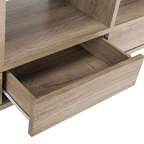 Safavieh FOX4279A Home Collection Marina Retro Mid Century Wood Etagere, Oak and Black