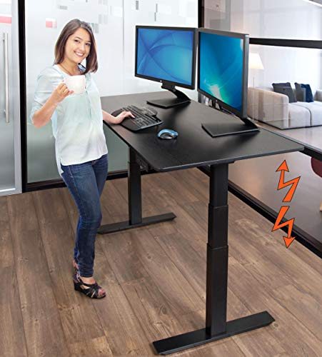 Stand Steady 60" Electric Tranzendesk Standing Desk | Height Adjustable Sit to Stand Up Desk | Perfect for Offices and Schools! (Black / 59" x 29.5")