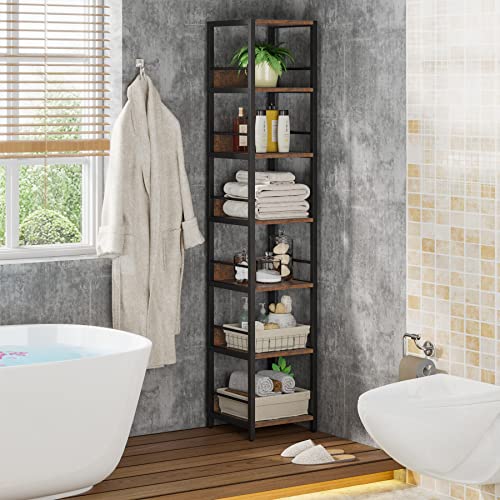 Tribesigns 6-Tier Corner Shelf Set of 2, 75 Inch Tall Bookshelf Storage Rack