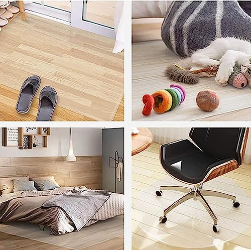 PHONME Clear PVC Chair Mat for Hardwood & Tile Floors - Heavy Duty, Front Porch Rug (130x950cm)