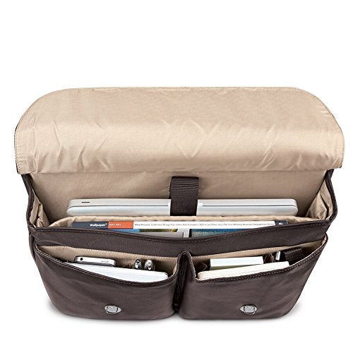 Solo Warren 16 Inch Leather Laptop Briefcase, Espresso