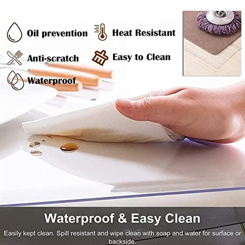 HOBBOY Glass Floor Chair Mat for Office - Non-Skid, Waterproof, Heavy Duty - Easy to Cut, Transparent