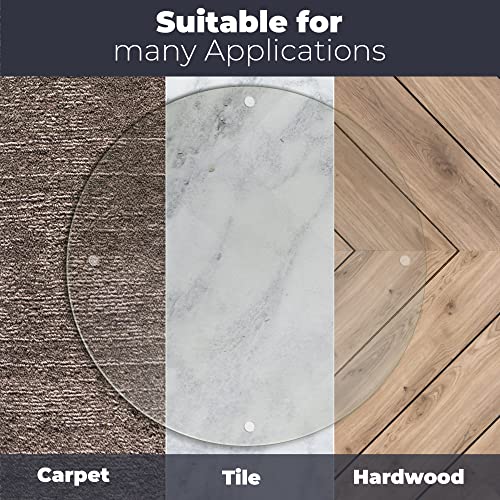 Fab Glass and Mirror Glass Chair Mat 39" | Round Flat Edge 1/4" Thick Clear Tempered Heavy Duty Mat for Office or Home