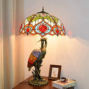 Xiaohu Rustic Tiffany Style 18" Table Lamp Peach Desk Lamp - Female Color