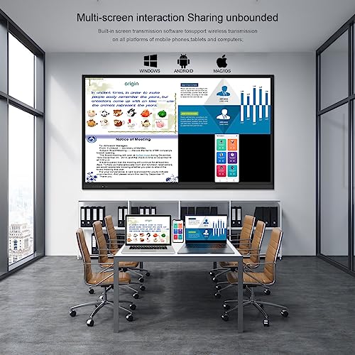 Generic 65'' Smart Digital Whiteboard, Interactive 4K UHD Touchscreen Display - Classroom & Business (Board + Stand)