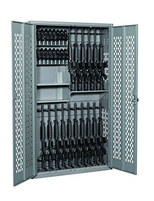 Datum Storage Argos Hinged Door Weapons Cabinet - 18 Rifles & 20 Pistols, 72", Battleship Grey