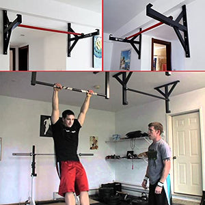 NENGGE Multifunctional Pull Up Bar Wall/Ceiling Mounted, Heavy Duty Upper Body Workout Bar, Adjustable Chin Up Bar, Professional Fitness Exercise Bars Home Gym Strength Training Equipment