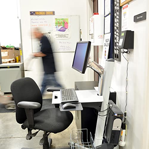 Ergotron Neo-Flex Rolling Computer Cart - Mobile Standing Desk Workstation - Grey