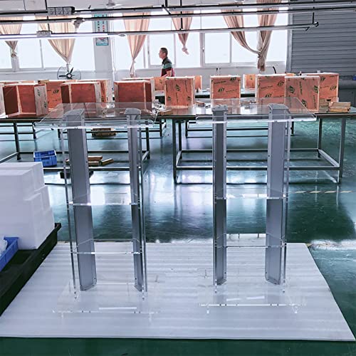 None Clear Podium Stand Plexiglass Conference Pulpit Church Lectern Acrylic Floor-Standing Podium