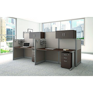 Bush Business Furniture Office in an Hour 65W x 33D Cubicle Workstation with Storage in Mocha Cherry