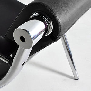 Bestmart INC Modern PU Leather Office Sofa Set, Black, 3-Seat & Single Chair