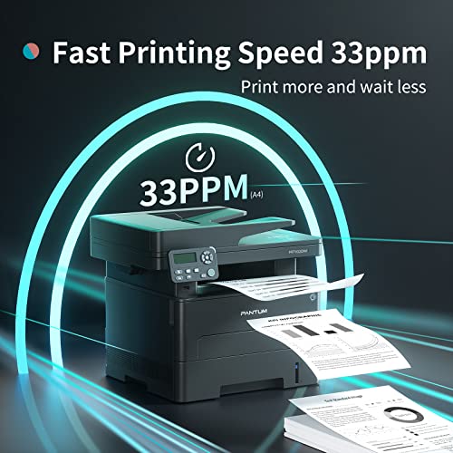 PAMTUM M7102DW All in One Laser Printer Scanner Copier, Multifunction Black and White Monochrome Printer with ADF, Auto Two Sided Printing with Toner TL-410H