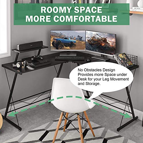 Mr IRONSTONE L-Shaped Desk 50.8" Computer Corner Desk & Gaming Chair Office Executive Computer Ergonomic Video Game Chair