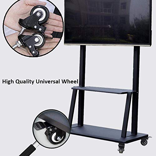 YokIma Stainless Steel Swivel TV Floor Stand for 70-120 Inches TVs, Black - Max Vesa 1200x600mm (Style #3)