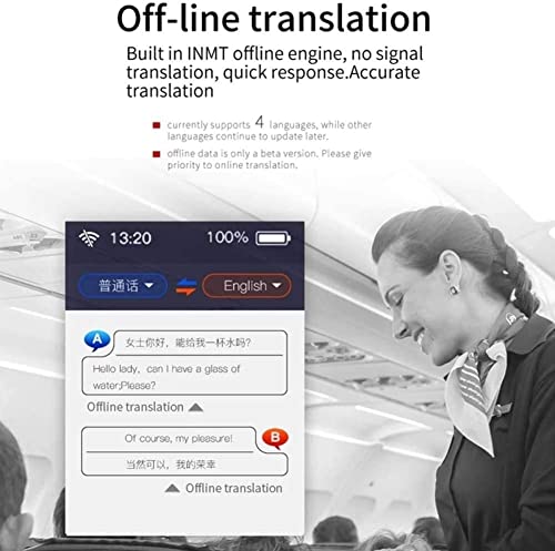 Portable Language Translator Device Voice Translator Real Time Two-Way 45 Languages White/Black