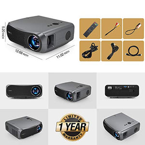 EUG 5500lm Full HD Video Projector with Bluetooth WiFi 2020 Upgraded 2G+16G Android LCD Projector 1080P Native for Presentation Powerpoint Classroom Teaching Outdoor Movie with HDMI VGA USB AV Zoom