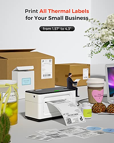 MUNBYN Thermal Label Printer 300DPI, 4x6 Shipping Label Printer for Shipping Packages & Small Business, Thermal Printer for Shipping Labels with USPS UPS Shopify Ebay, One-Click Setup for Windows Mac