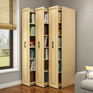 FIFOR Mobile Bookcase with 1-3 Drawers, Height Adjustable Shelves, A4 File Storage Cabinet (Wood, 90x55x210cm)