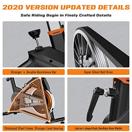 YOSUDA Indoor Cycling Bike Stationary - Exercise Bike for Home Gym with Comfortable Seat Cushion, Silent Belt Drive, iPad Holder