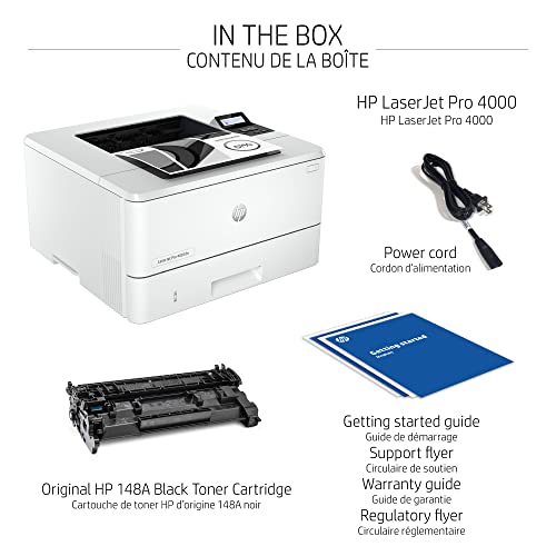 HP Laserjet Pro 4001 dn Monochrome Laser Printer - Print Only - Mobile Printing, 42 ppm, 1200 x 1200 dpi, Auto 2-Sided Printing