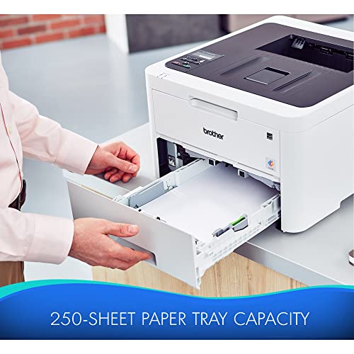 Brother HL-L3230CDWA Compact Digital Color Laser Printer with Wireless and Auto Duplex Printing for Home Office - Print Only - 25 ppm, 2400 x 600 dpi, 8.3 x 13, 250 Sheet, Ethernet, Printer Cable