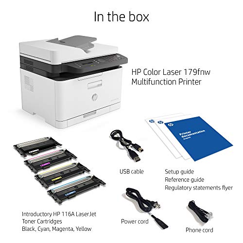 HP Color Laser 179Fnw Wireless All in One Laser Printer with Mobile Printing & Built-in Ethernet (4ZB97A)