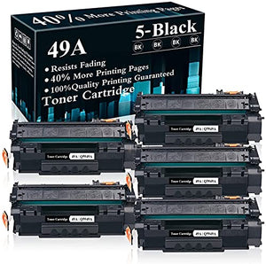 5 Black 49A | Q5949A Toner Cartridge Replacement for HP Laserjet 1320 1320n 1320nw 1320tn 3390 MFP 3392 MFP 1160 Printer,Sold by TopInk