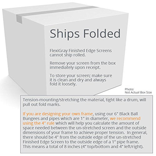 Carl's FlexiGray Projector Screen (16:9 | 10.5x18-Ft | 245-in | Folded) Finished Edges & Grommets, DIY Projection Screen, HD, Low Ambient Light, Tensioned, Outdoor, Portable, High Contrast Grey