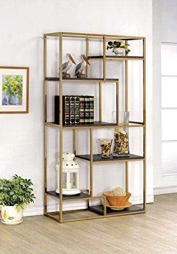 24/7 Shop at Home 247SHOPATHOME IDF-AC6264CPN Palmyra Bookcase, Champagne