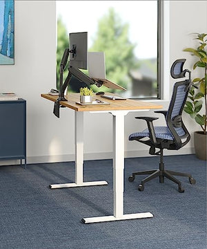 FLEXISPOT Pro 3 Stages Dual Motor Electric Standing Desk 72x30 Inch Bamboo Contour Whole-Piece Board Height Adjustable Desk