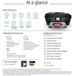 HP ENVY 78 55 Wireless All-In-One Color Inkjet Photo Printer, Black- Print Copy Scan Fax - 2.65" Touchscreen CGD, 15 ppm, 4800x1200 dpi, Auto 2-Sided Printing, 35-page ADF, Ethernet, Instant Ink Ready