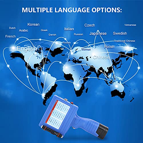 Frifreego Handheld Inkjet Printer, 600DPI Quick-Drying Portable Printer, HD Touch Screen, for Printing QR Code Date Label Brand Logo Custom Text, Suitable for Various Materials, Support 18 Languages