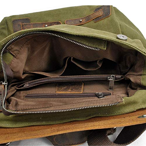 YLHXYPP Green Business Briefcase, Canvas Laptop Bag, Waterproof Large Capacity School Bag, Multifunctional Outdoor Travel Backpack