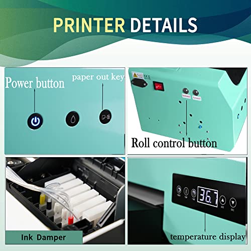 PUNEHOD A3+ DTF Printer L1800 for Fabrics, Leather, Toys, Swimwear, T Shirt