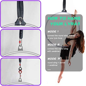TESLANG Aerial Hoop, Lyra Hoop Set Stainless 85cm/90cm Single Point Hoops Circus for Beginners Professionals, Aerial Ring Kit with Rigging Carry Bag, Aerial Yoga Equipment, Will 660 LBS (300KG)