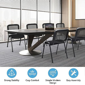 Tangkula Set of 10 Stackable Conference Chairs with Upholstered Seat and Mesh Backrest