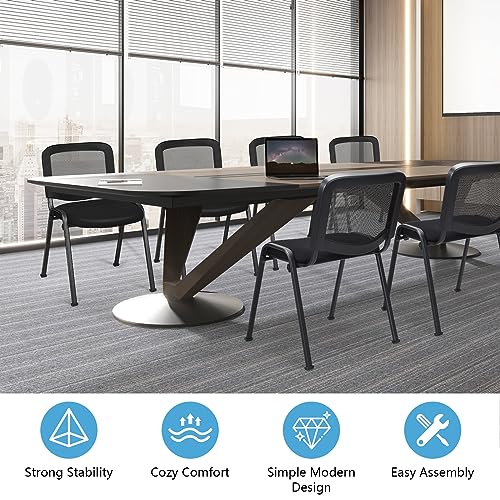 Tangkula Set of 10 Stackable Conference Chairs with Upholstered Seat and Mesh Backrest